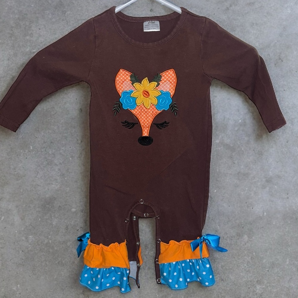Woodland Fox Onesie 6/12M
